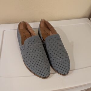 Journee Collection Women's Perforated Slip-Ons - Light Gray